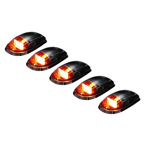 Recon 5-Pc Clear Cab Roof Lights Amber OLEDs 03-19 Dodge Ram - Click Image to Close